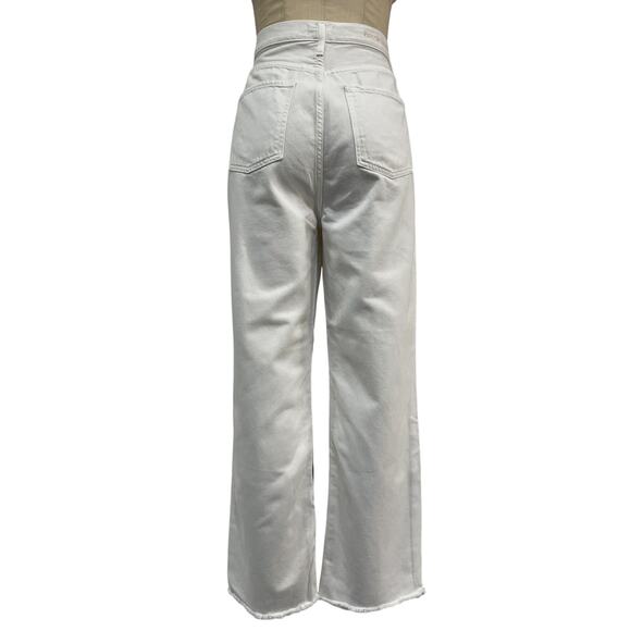 Favorite Daughter 'The Otto' White Cotton High Rise Boyfriend Ankle Denim Jean - Picture 3 of 5